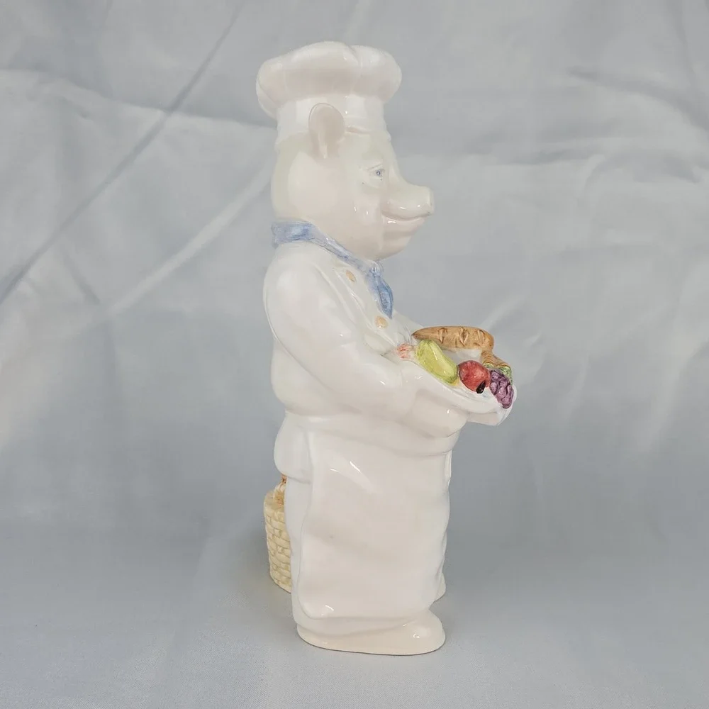 Vintage FIGI Graphics Pig Chef Utensil Holder Ceramic Kitchen Decor 1996